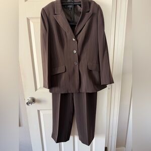 KASPER Classics Brown Pinstripe Women's Suit Jacket & Pants